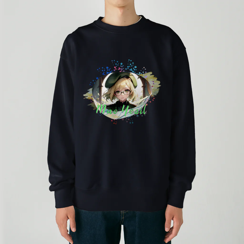 幻界空想のマオ・イェシル【見つめる彼女 Ver.】 Heavyweight Crew Neck Sweatshirt