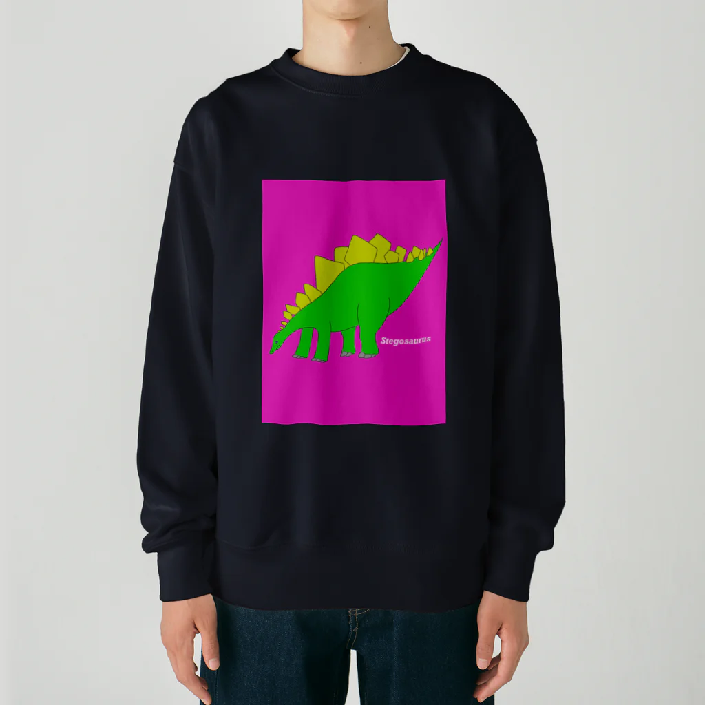 @ki / urbansaurusの緑のステゴサウルス Heavyweight Crew Neck Sweatshirt