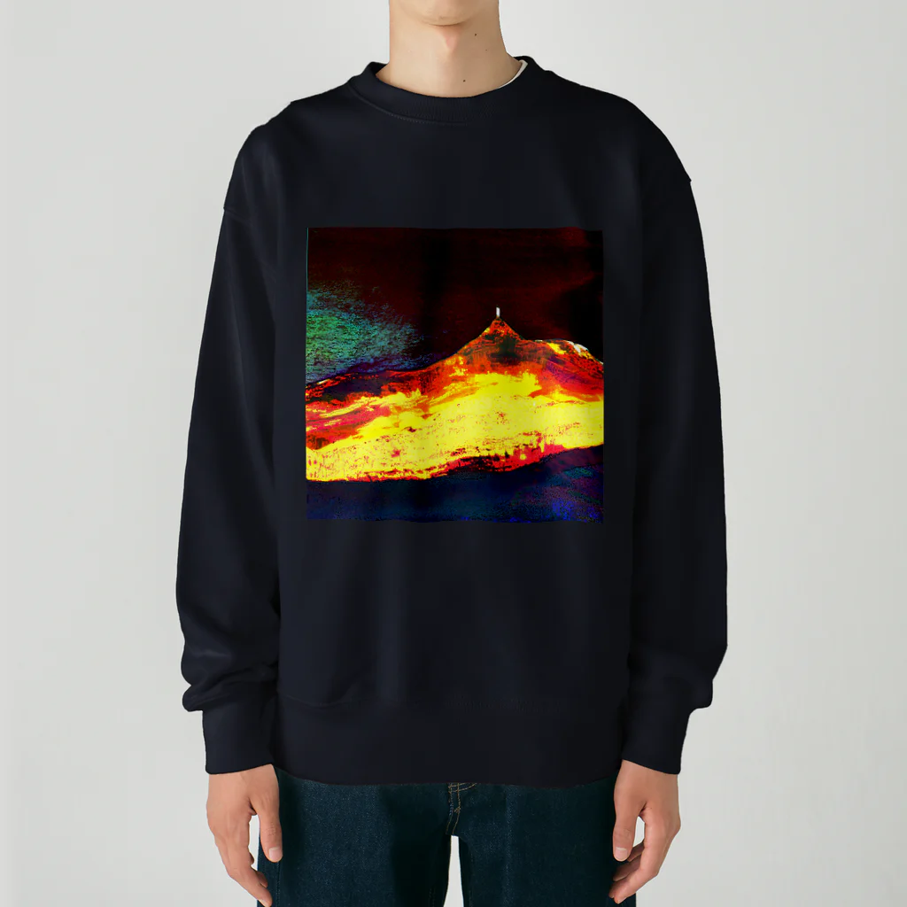 水草の火口の夜 Heavyweight Crew Neck Sweatshirt