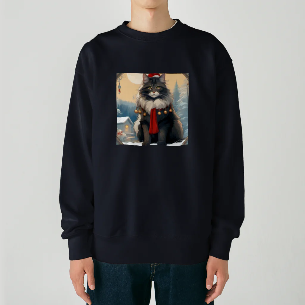 ruiruirの猫　冬　クリスマス Heavyweight Crew Neck Sweatshirt