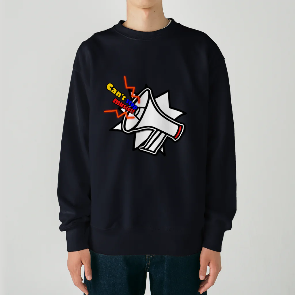 Penny'sのCan't stop musicメガホン Heavyweight Crew Neck Sweatshirt