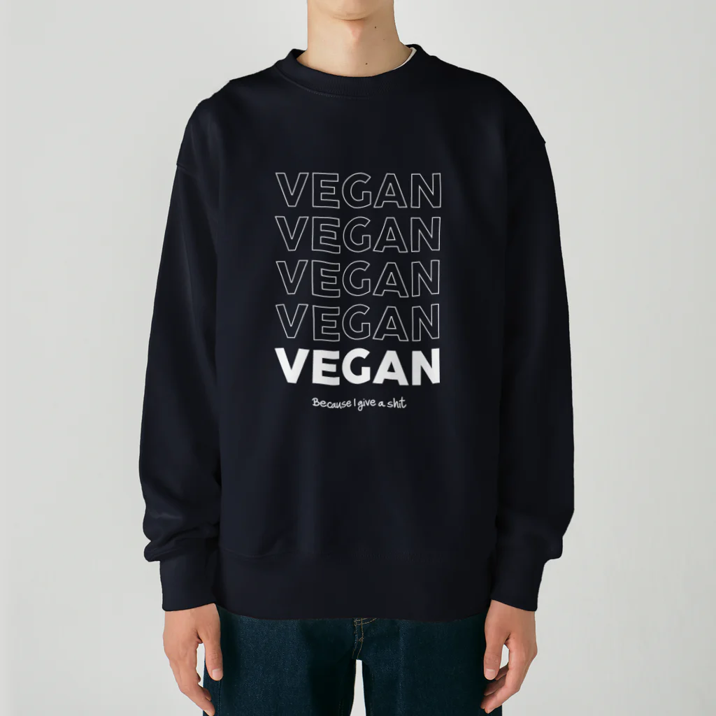 Let's go vegan!のBecause I give a **** Heavyweight Crew Neck Sweatshirt