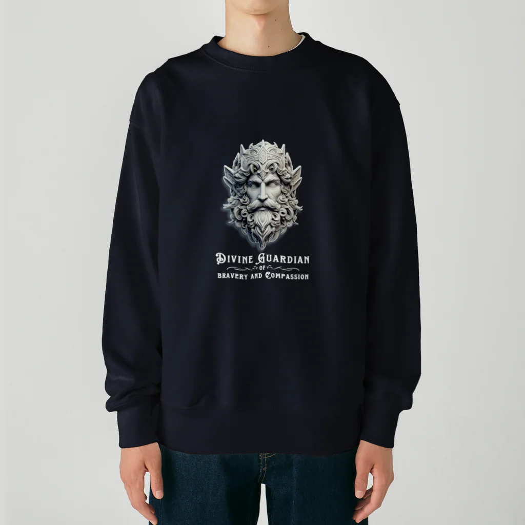 kazu_gの勇気と慈愛の守護神!(濃色用) Heavyweight Crew Neck Sweatshirt