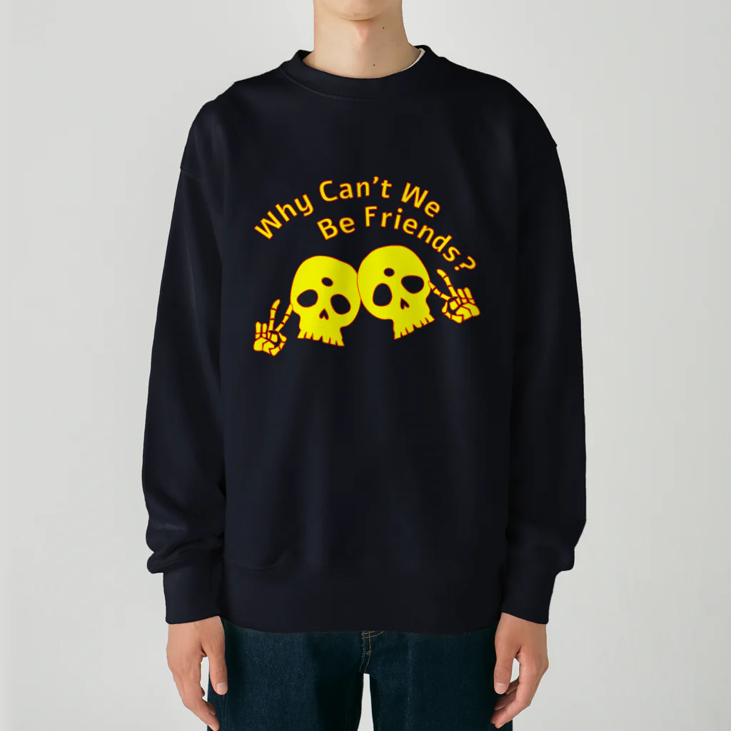 『NG （Niche・Gate）』ニッチゲート-- IN SUZURIのWhy Can't We Be Friends?（黄色） Heavyweight Crew Neck Sweatshirt