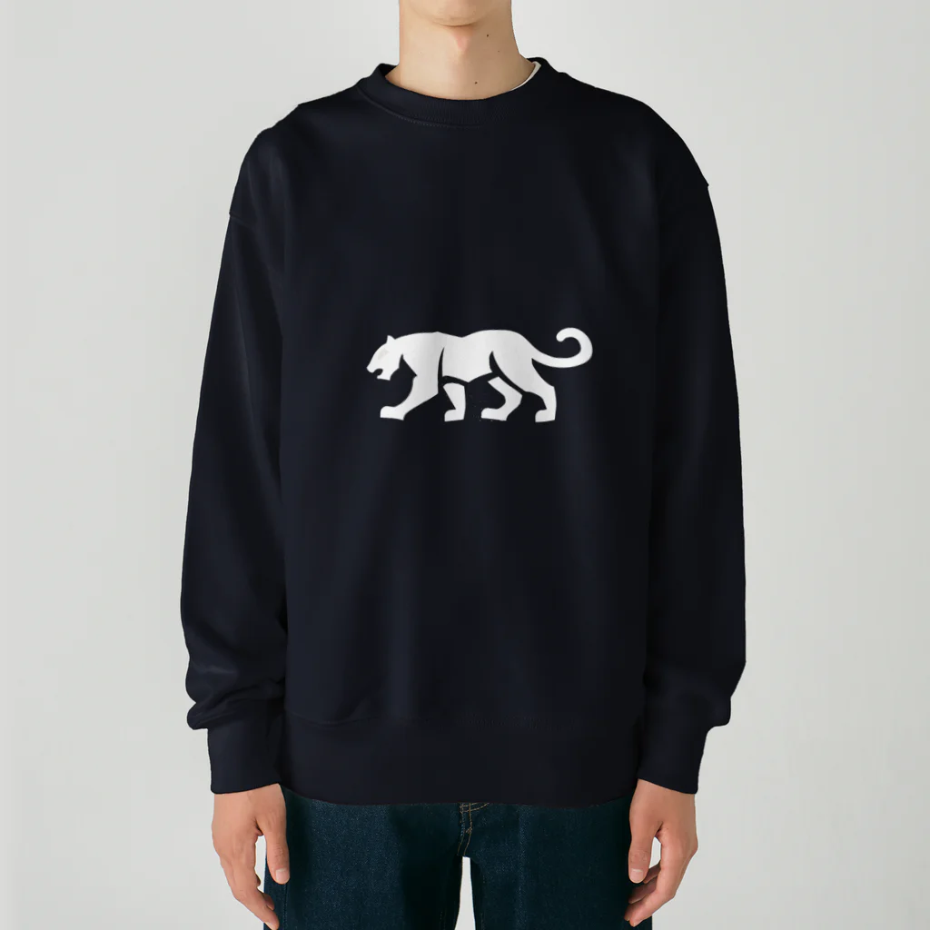 chan-takehaniの影のパンサー（白） Heavyweight Crew Neck Sweatshirt