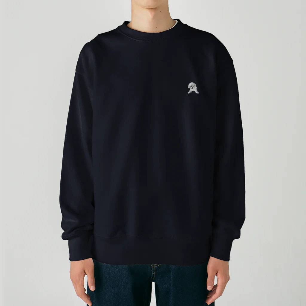 ちび太郎ショップのちび太郎　バックプリント　モノクロ Heavyweight Crew Neck Sweatshirt
