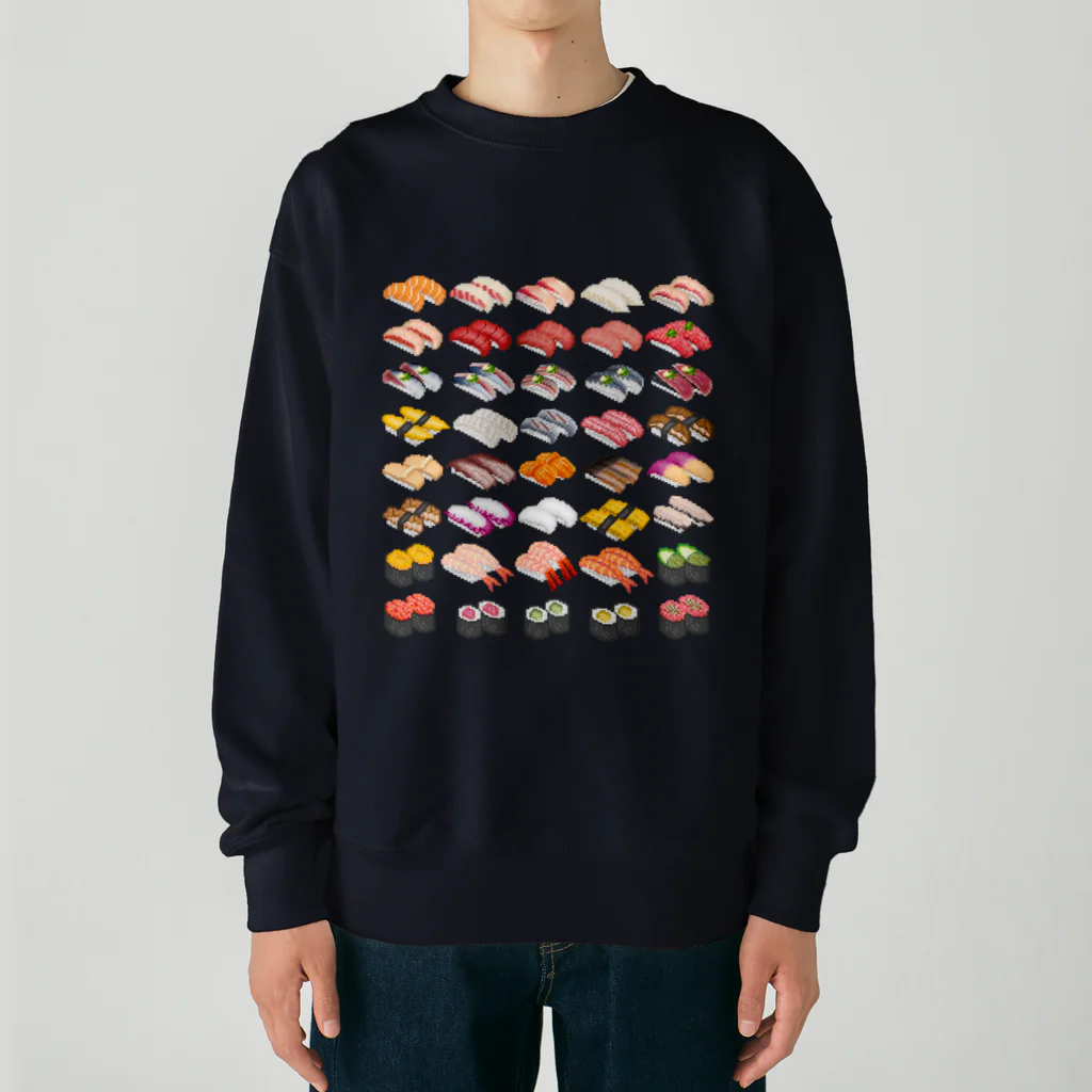 猫と釣り人のSUSHI_1B Heavyweight Crew Neck Sweatshirt