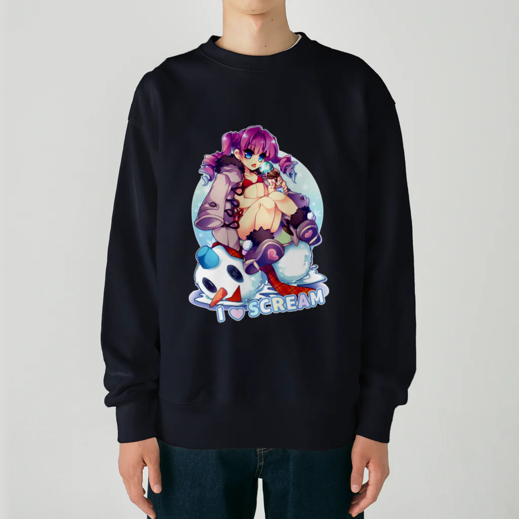 月蝕ざっか店＠SUZURIのI♥SCREAM Heavyweight Crew Neck Sweatshirt