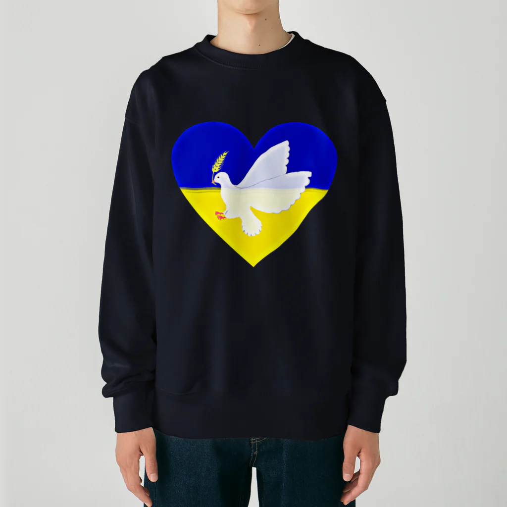 LalaHangeulのPray For Peace ウクライナ応援 Heavyweight Crew Neck Sweatshirt