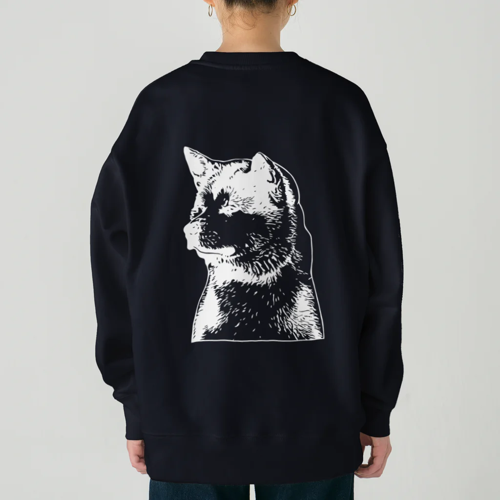 海賊猫 cocoの『EVERY AKITA IS JUST "PAW"FECT』➂(ホワイト 白) 名入れOK *For All Dog Lovers ～ Akita Inu 秋田犬～ Heavyweight Crew Neck Sweatshirt