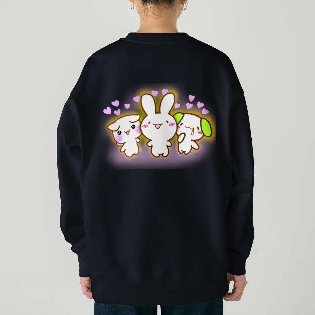 グッズショップKAZUのよってきたよハートけあうさトリオ Heavyweight Crew Neck Sweatshirt