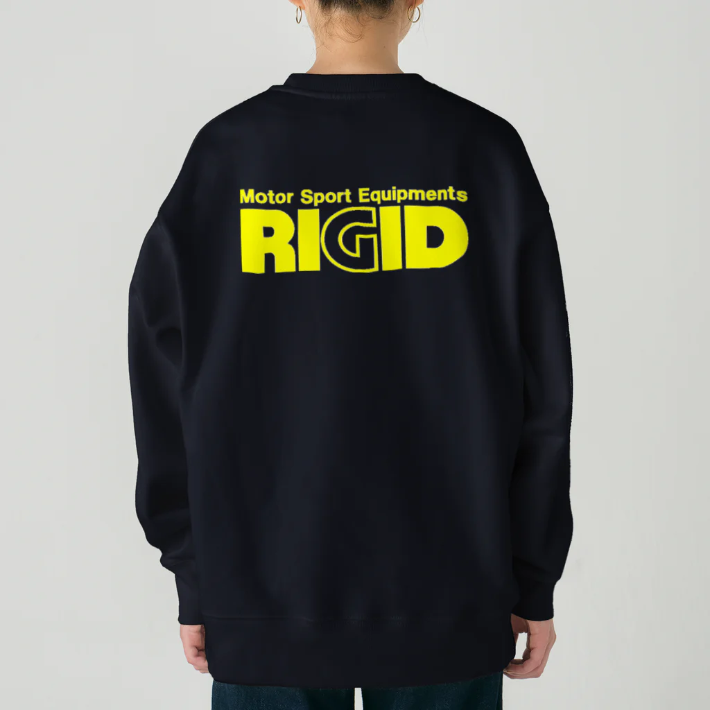 リジット・モータースポーツのRIGID透過黄ロゴ Heavyweight Crew Neck Sweatshirt