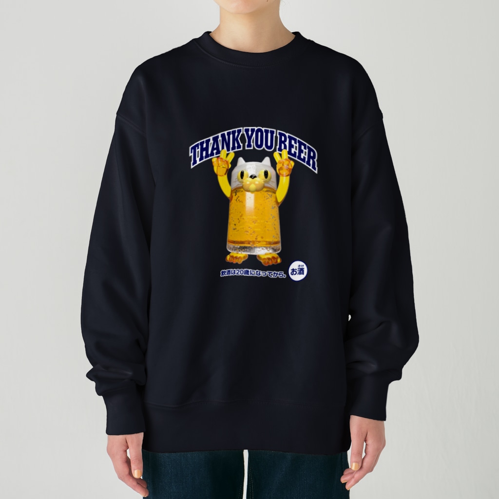 LONESOME TYPE ススのビールジョッキ🍺(猫) Heavyweight Crew Neck Sweatshirt