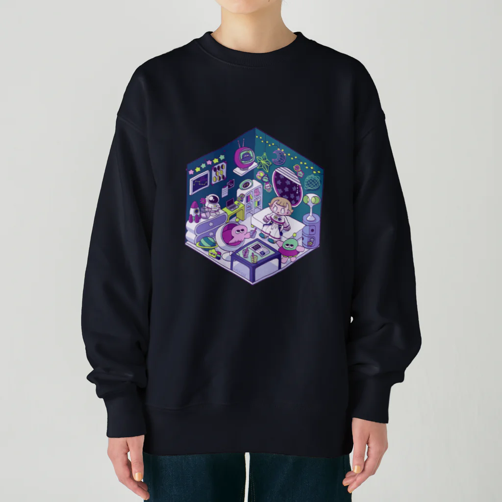 だるまかじーのみせの宇宙ルーム Heavyweight Crew Neck Sweatshirt