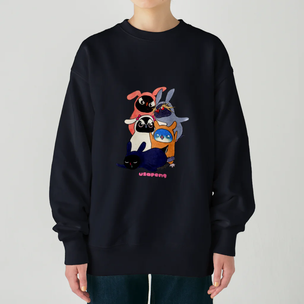 ヤママユ(ヤママユ・ペンギイナ)のうさぺん。 Heavyweight Crew Neck Sweatshirt