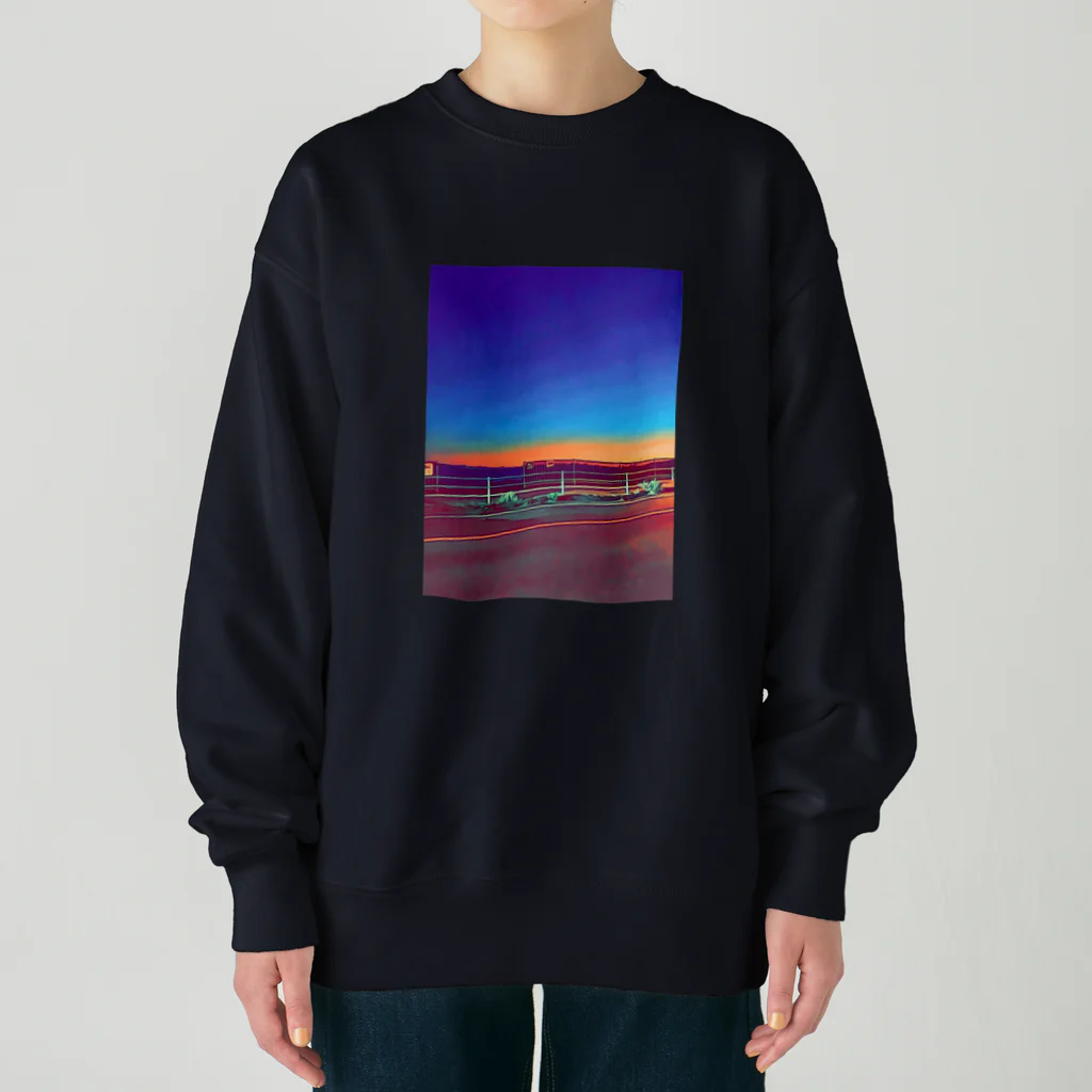 わらしゃんどの夕暮れ Heavyweight Crew Neck Sweatshirt