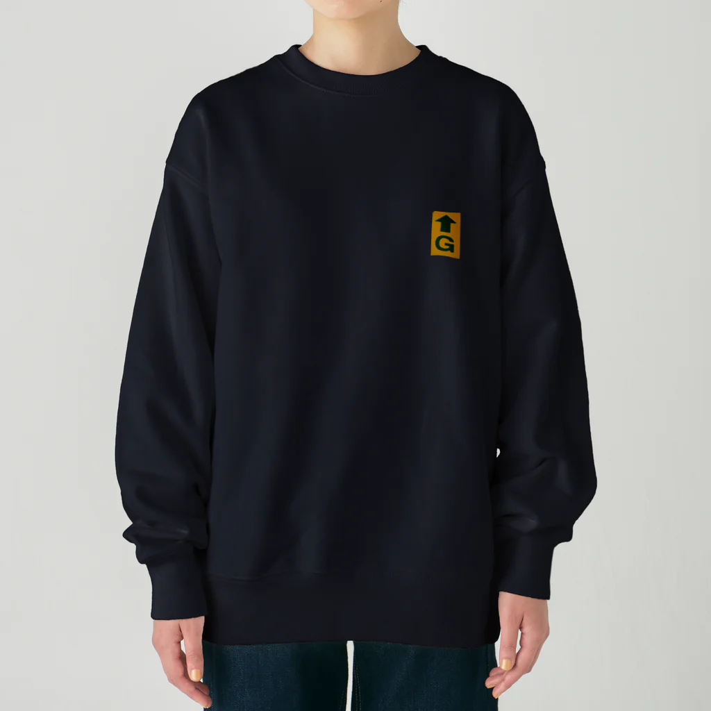 のもとのよく地面に貼ってあるシール"G" Heavyweight Crew Neck Sweatshirt