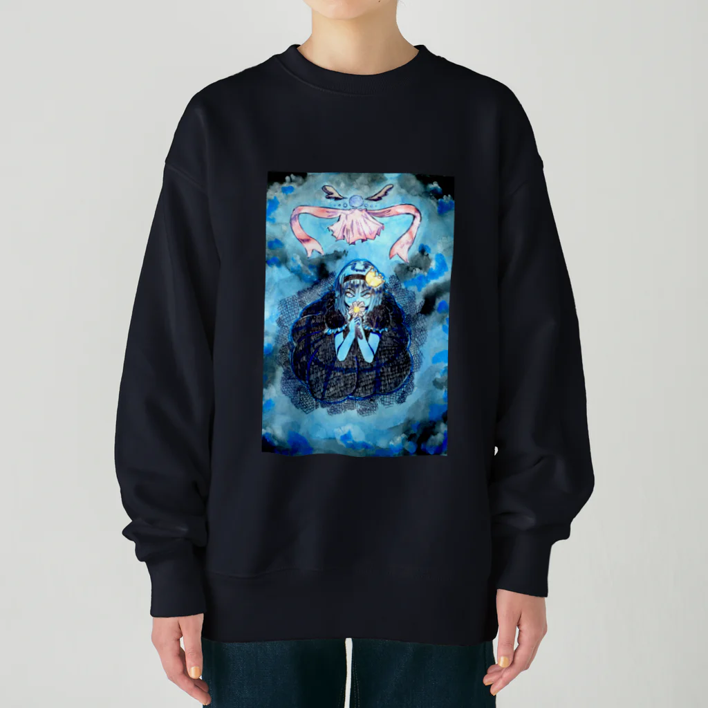 手描きおえかきのチャンスを待つ Heavyweight Crew Neck Sweatshirt