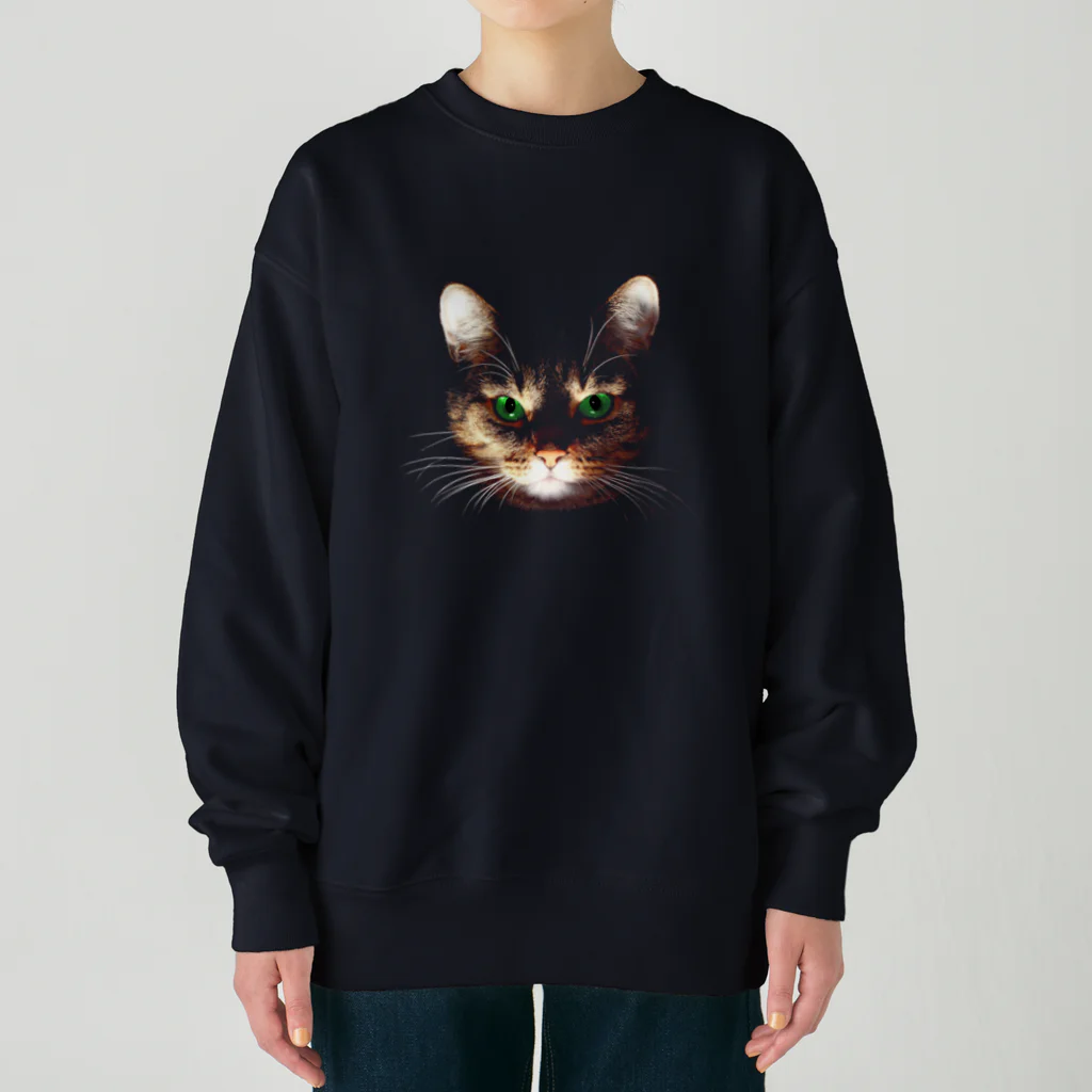 Rubbishの猫の顔 Heavyweight Crew Neck Sweatshirt