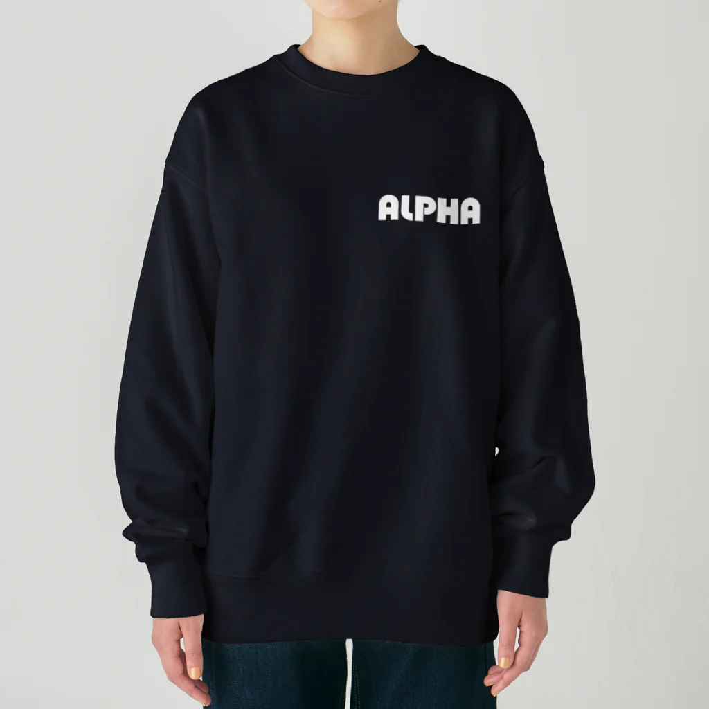 リジット・モータースポーツのALPHA白-RIGID白 Heavyweight Crew Neck Sweatshirt