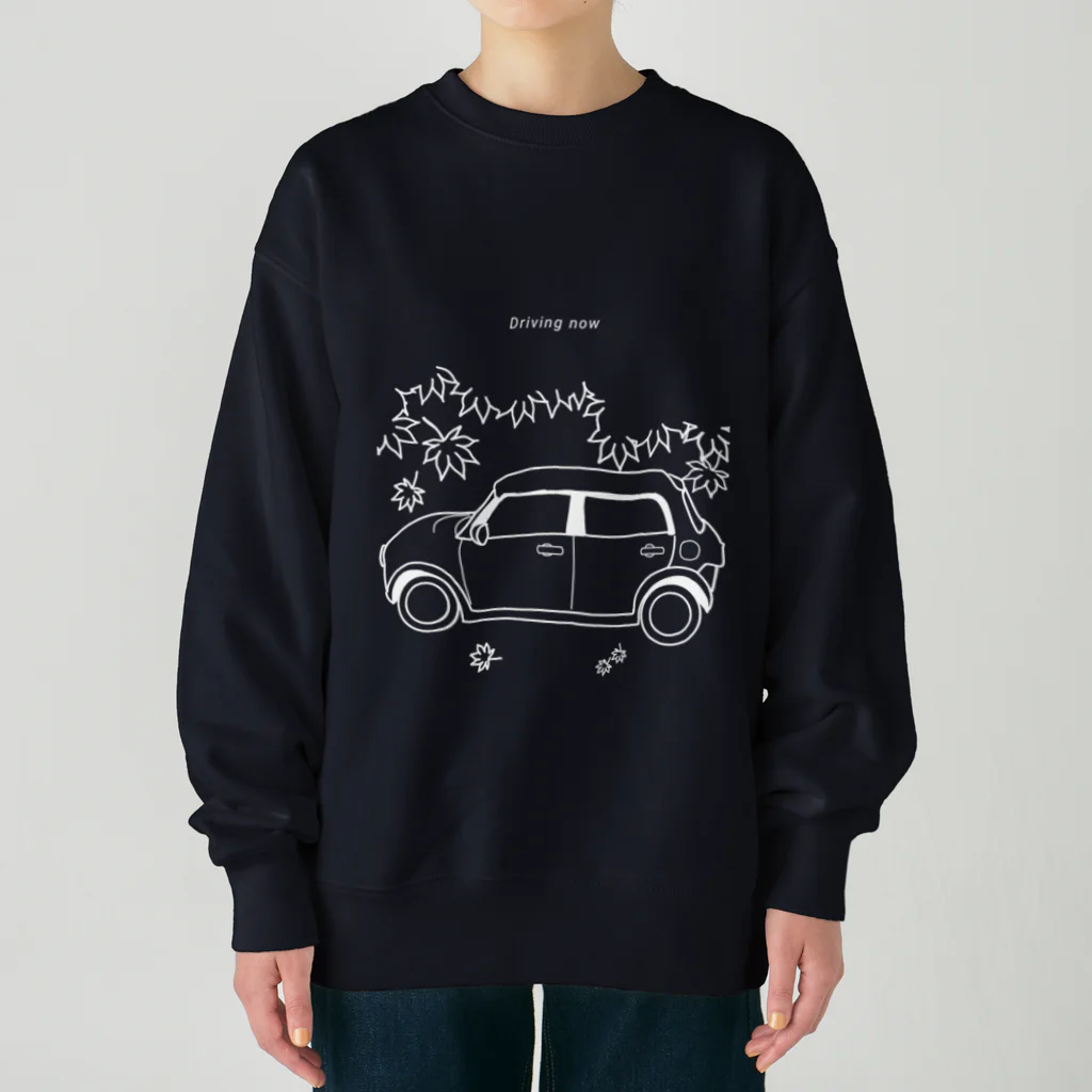 kazeou（風王）のDriving Now(もみじ)白 Heavyweight Crew Neck Sweatshirt