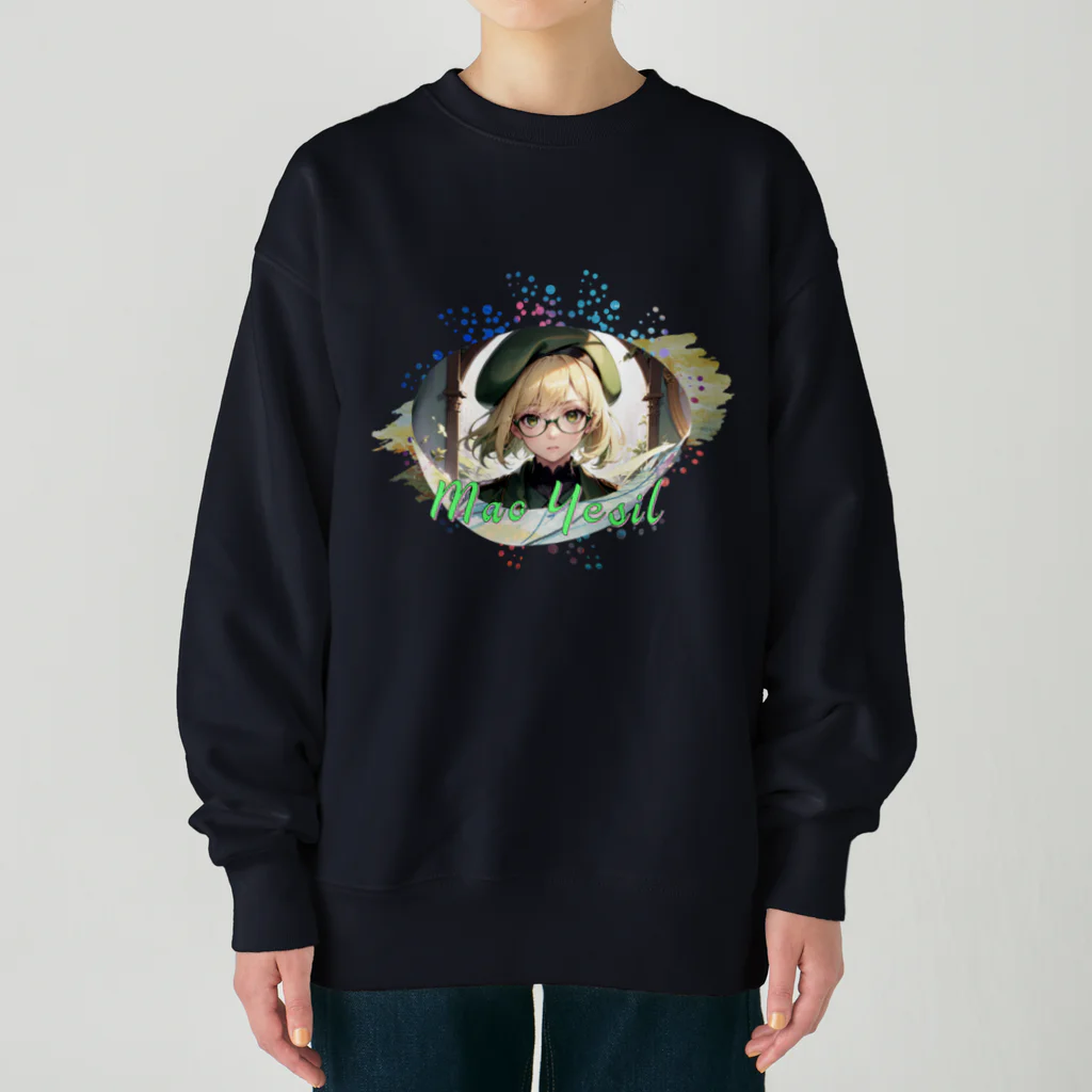 幻界空想のマオ・イェシル【見つめる彼女 Ver.】 Heavyweight Crew Neck Sweatshirt