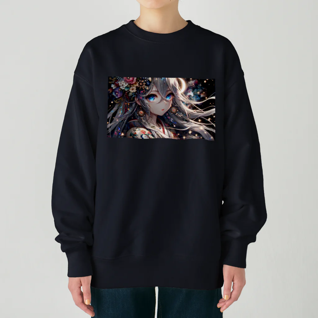 Sesilionの月下の神秘的な夜 Heavyweight Crew Neck Sweatshirt