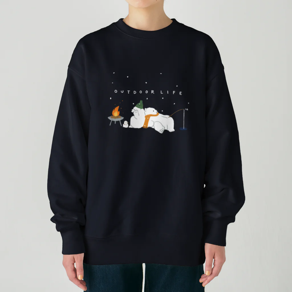 kiki25のアウトドアライフを満喫する白くま(冬) Heavyweight Crew Neck Sweatshirt