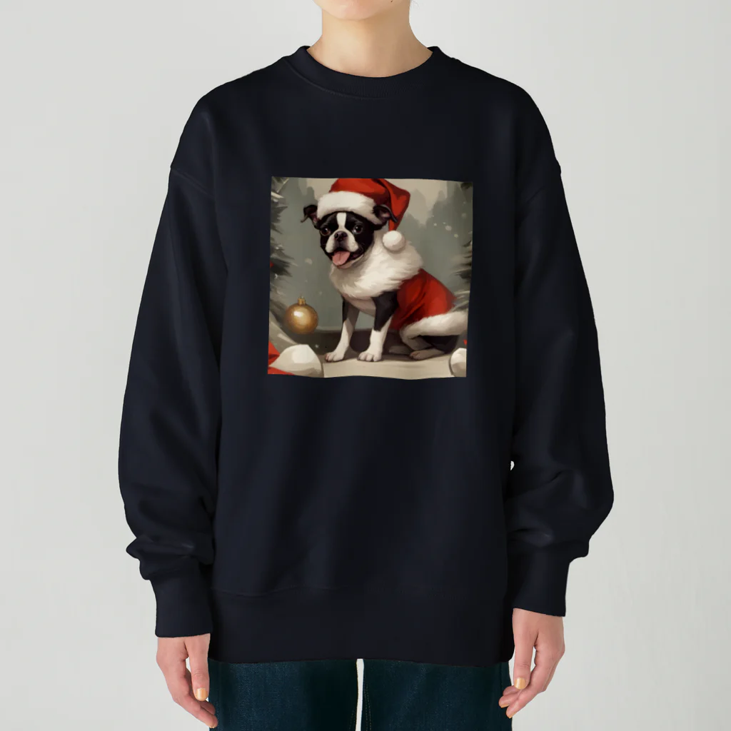 ruiruirのボストンテリア　クリスマス Heavyweight Crew Neck Sweatshirt