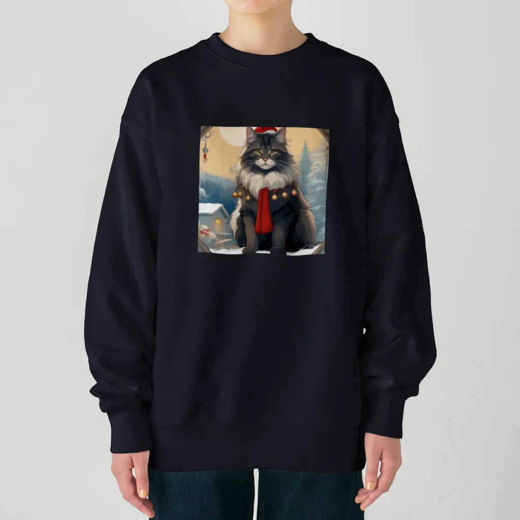 ruiruirの猫　冬　クリスマス Heavyweight Crew Neck Sweatshirt