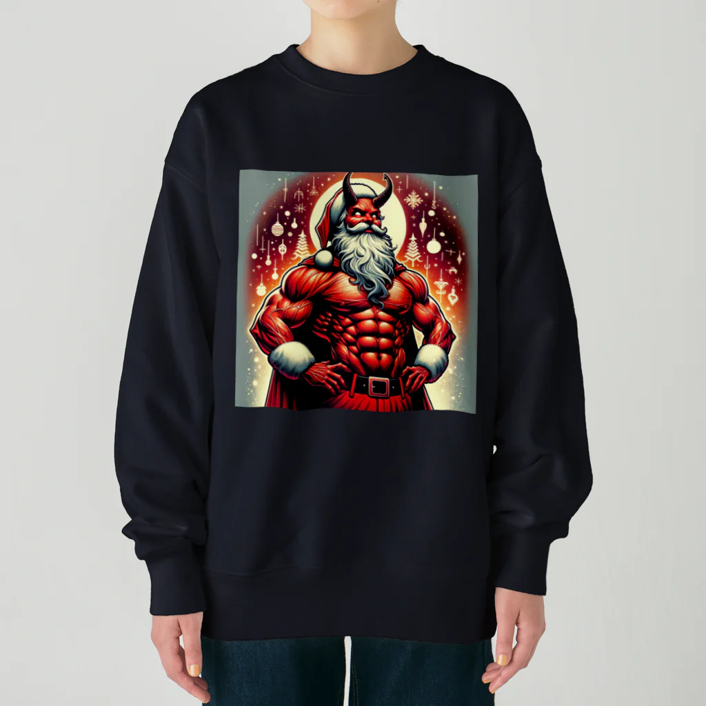 Akahito@AIイラストショップのサタン・サンタ Heavyweight Crew Neck Sweatshirt