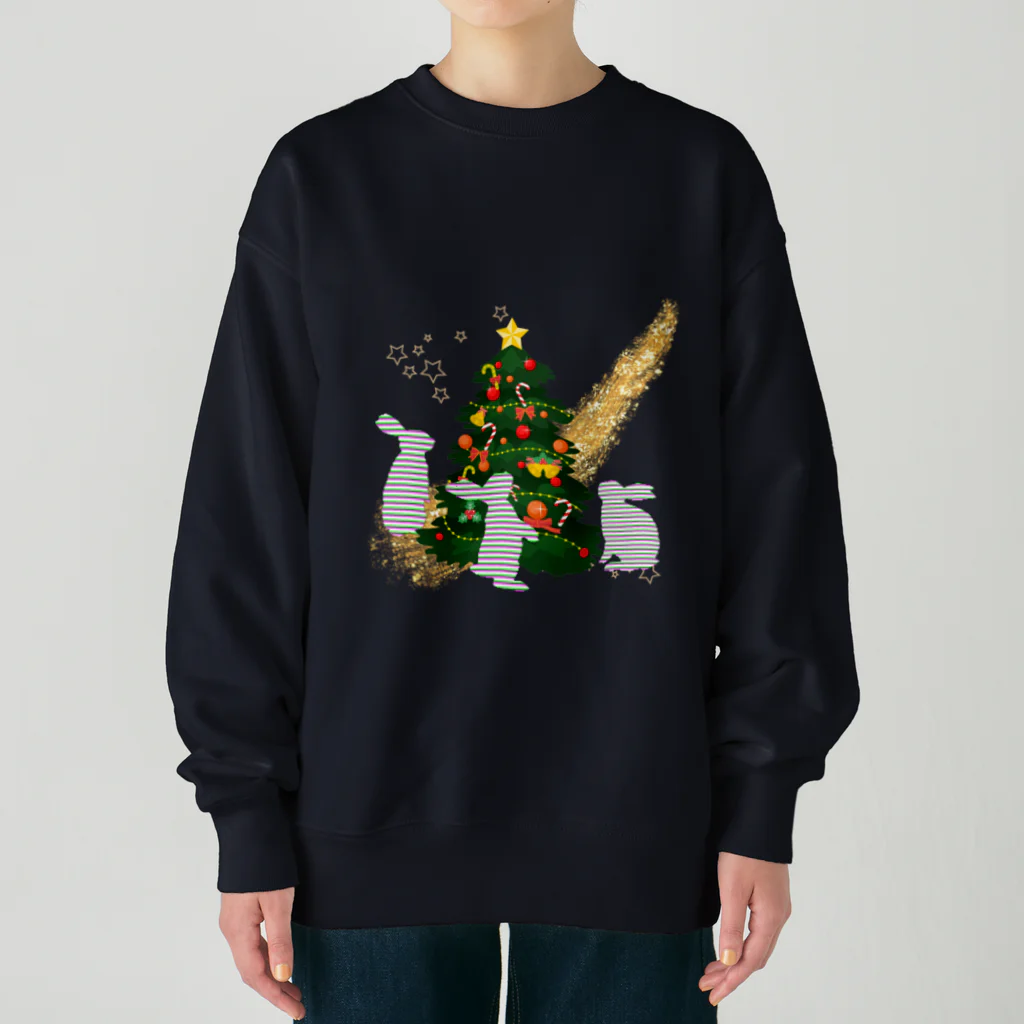 Rabbitflowerのうさのクリスマス Heavyweight Crew Neck Sweatshirt