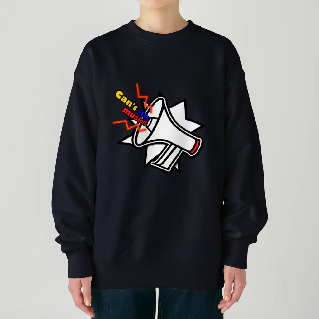 Penny'sのCan't stop musicメガホン Heavyweight Crew Neck Sweatshirt