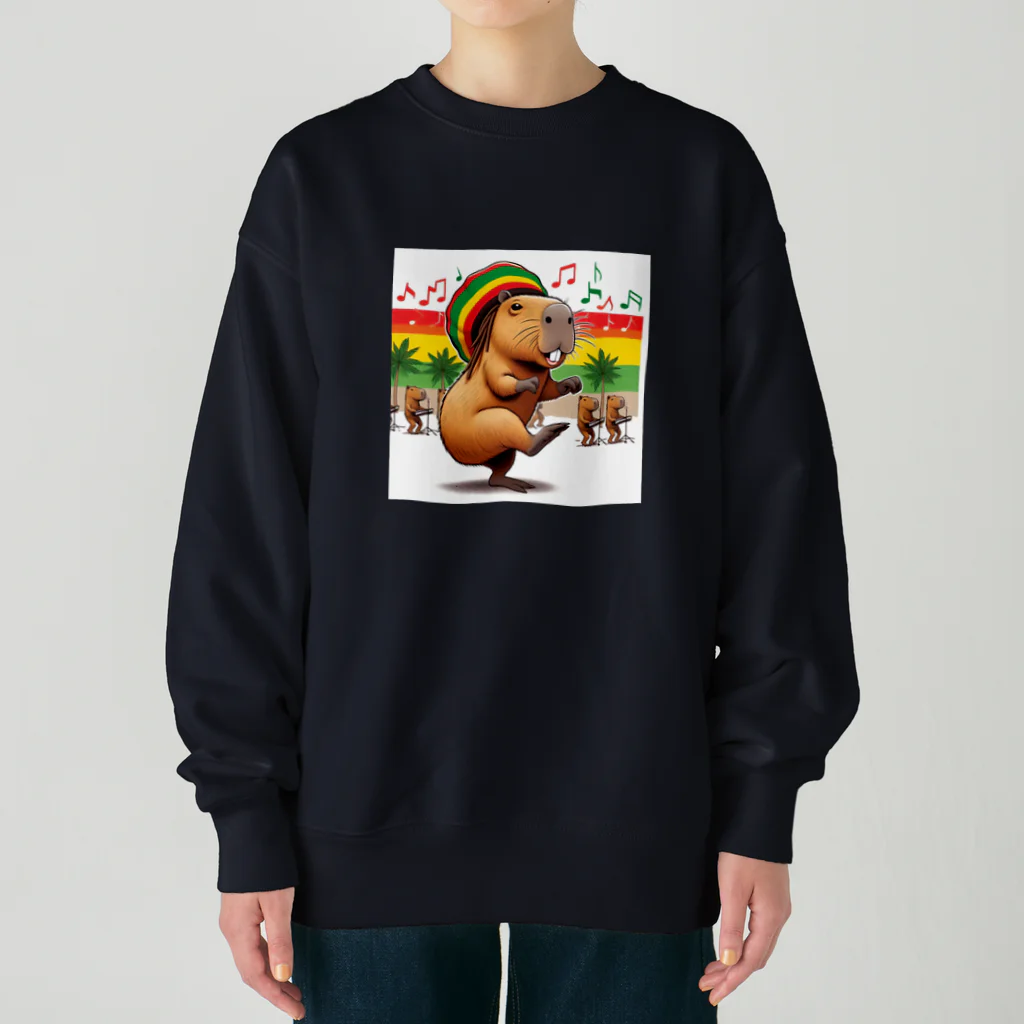 トマト182のお店のレゲエカピバラ２ Heavyweight Crew Neck Sweatshirt