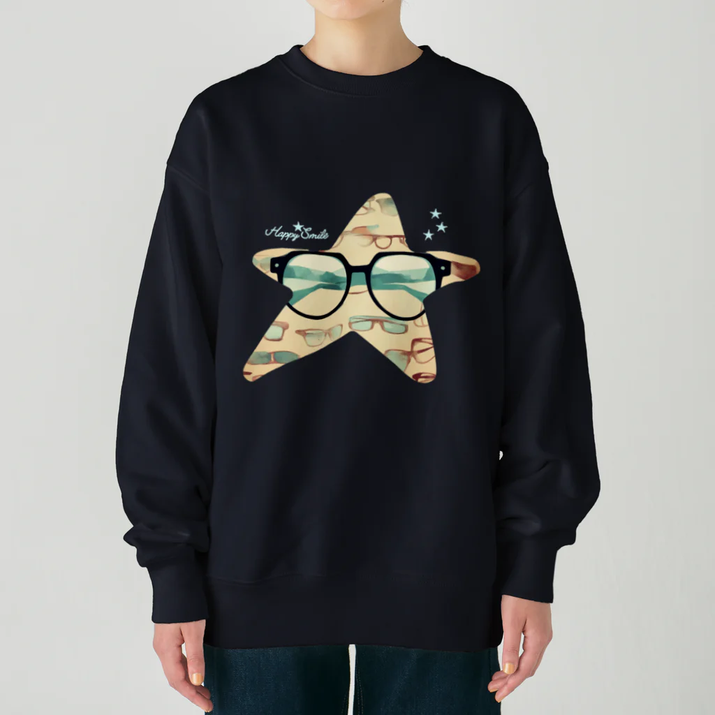 NaROOMのHappy Smile Glasses★ Heavyweight Crew Neck Sweatshirt