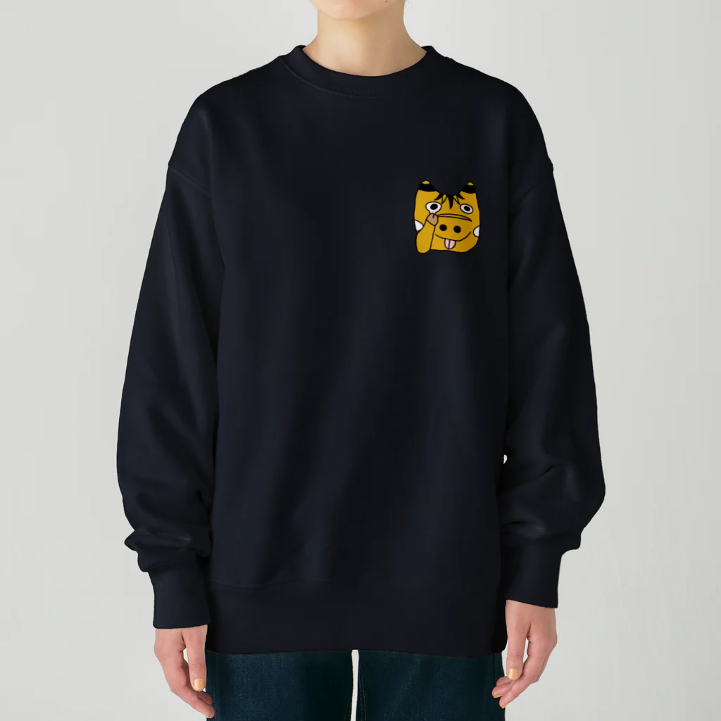 ロジローのあっかんべーこ(黄) Heavyweight Crew Neck Sweatshirt