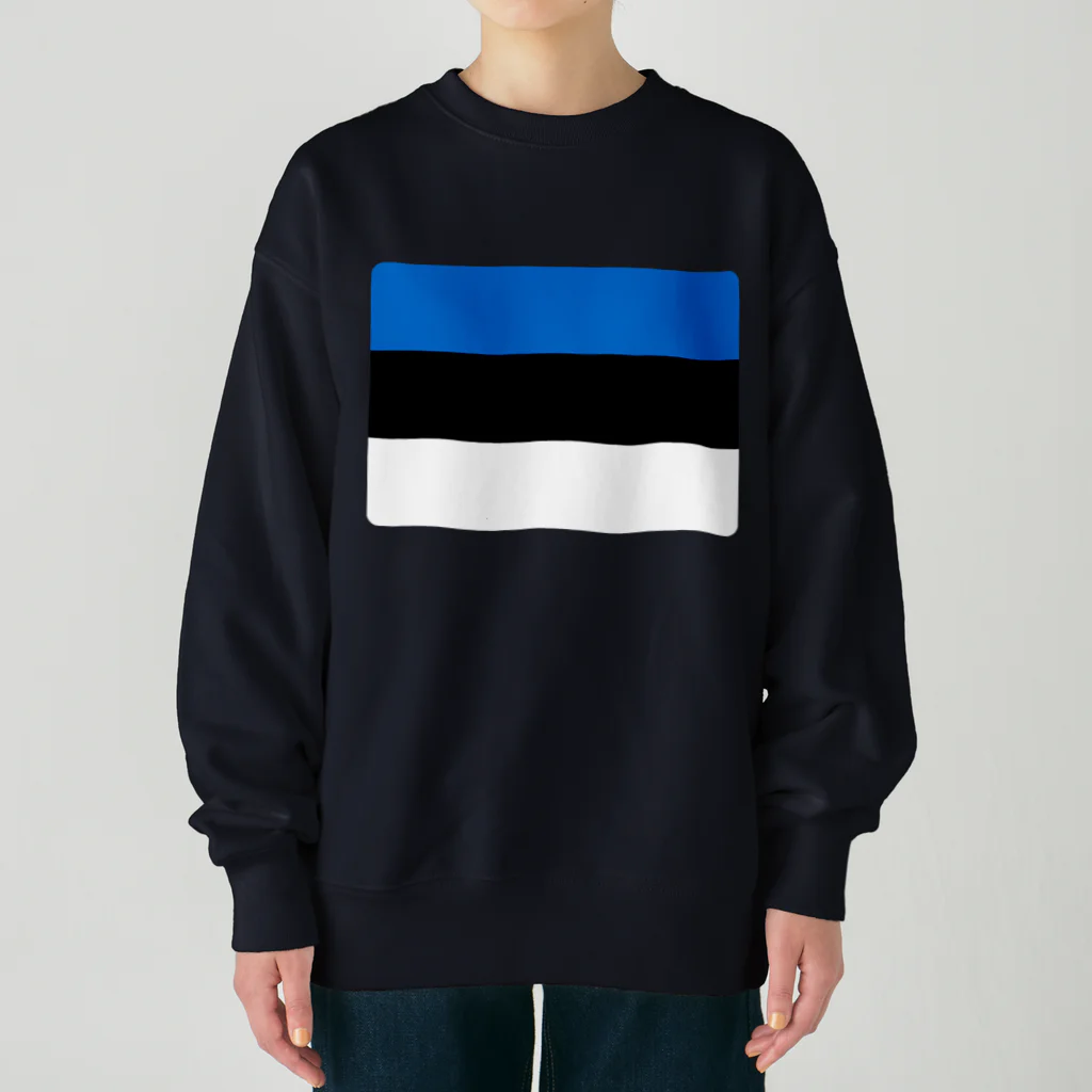 お絵かき屋さんのエストニアの国旗 Heavyweight Crew Neck Sweatshirt