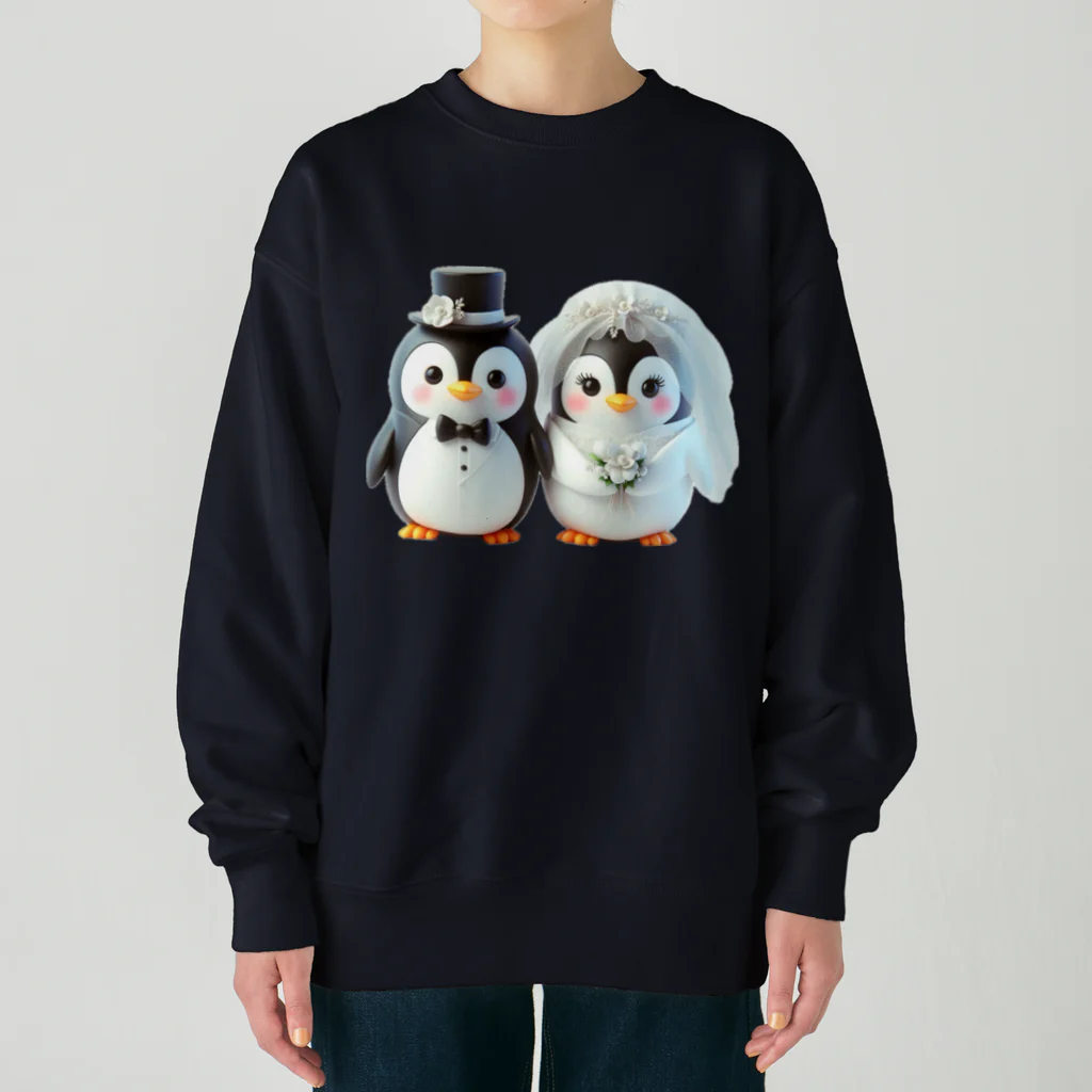 JUPITERの可愛い新婚ペンギンちゃん Heavyweight Crew Neck Sweatshirt