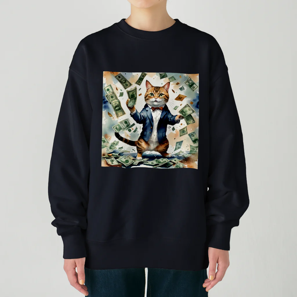 なむねこの猫社長 Heavyweight Crew Neck Sweatshirt