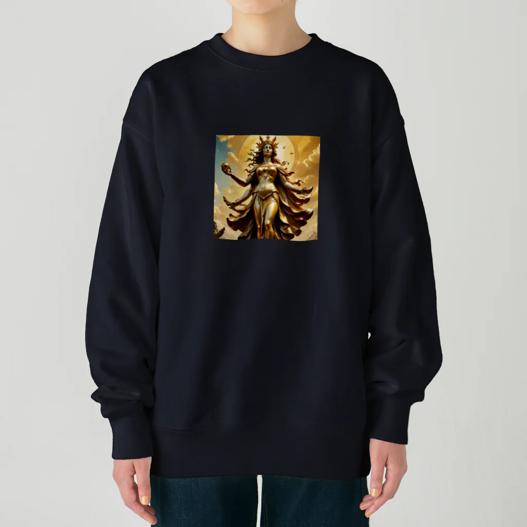 クリエイティブな大神と僕の勝利の女神：美しさと幸運の融合 Heavyweight Crew Neck Sweatshirt