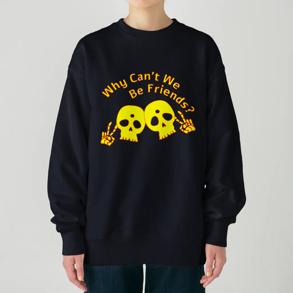 『NG （Niche・Gate）』ニッチゲート-- IN SUZURIのWhy Can't We Be Friends?（黄色） Heavyweight Crew Neck Sweatshirt