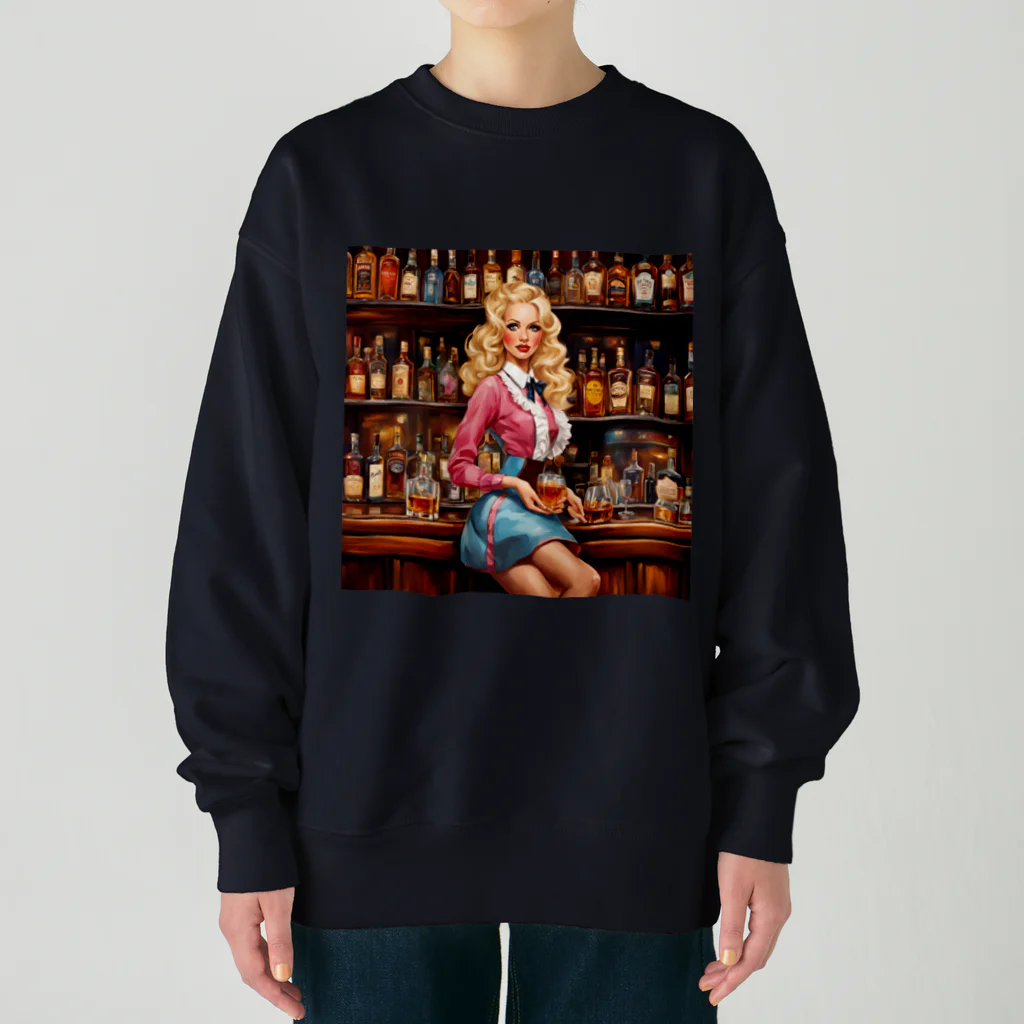 HOSHI-TANEKO🌠の🍸シックなバーと謎の美女💄✨ Heavyweight Crew Neck Sweatshirt