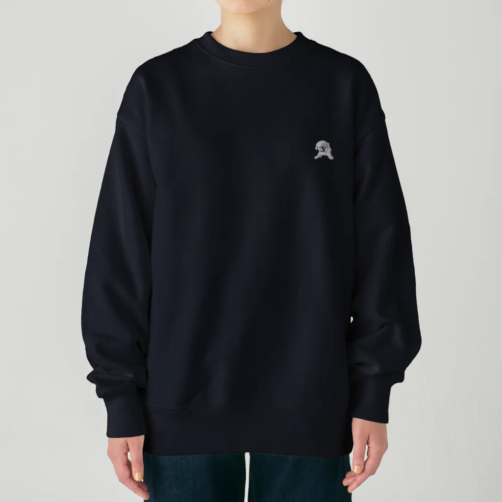 ちび太郎ショップのちび太郎　バックプリント　モノクロ Heavyweight Crew Neck Sweatshirt