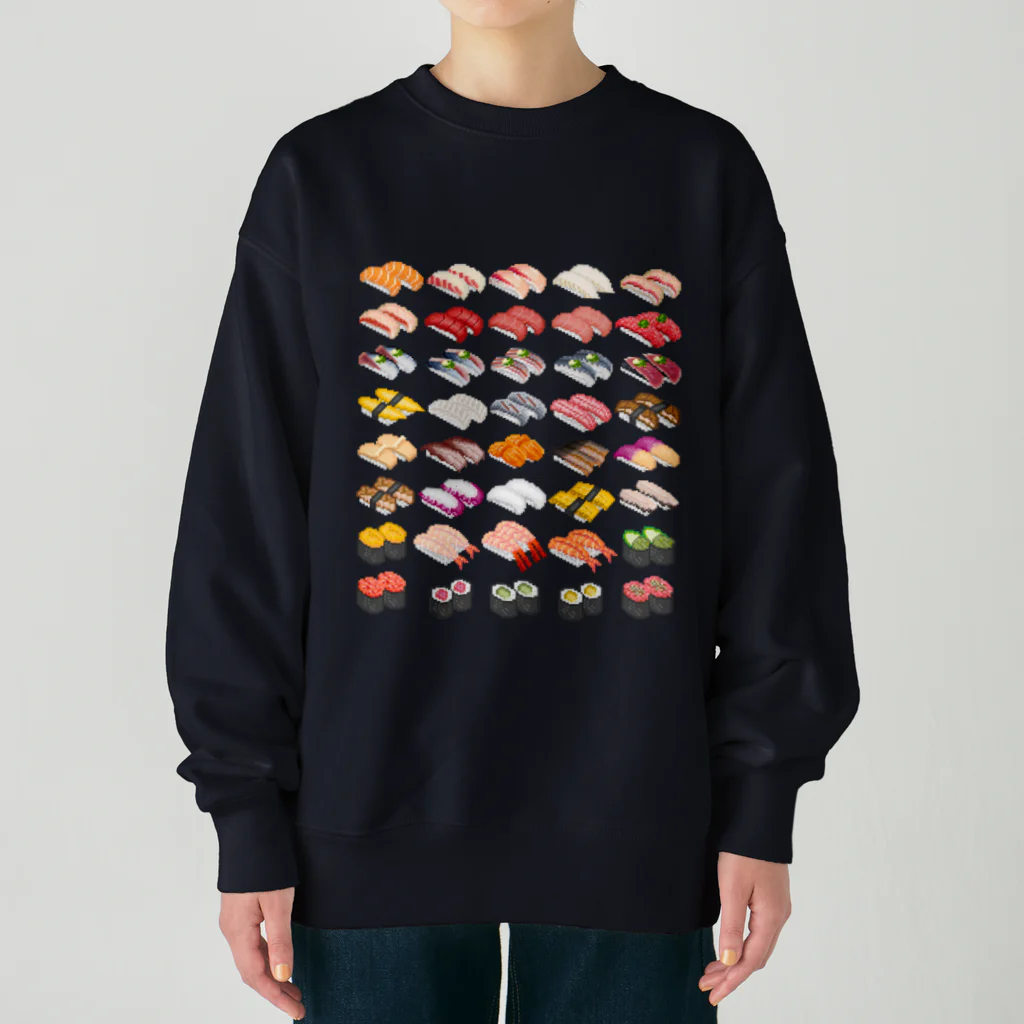 猫と釣り人のSUSHI_1B Heavyweight Crew Neck Sweatshirt