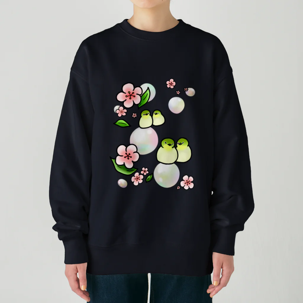 Lily bird（リリーバード）のほわほわメジロ梅 Heavyweight Crew Neck Sweatshirt