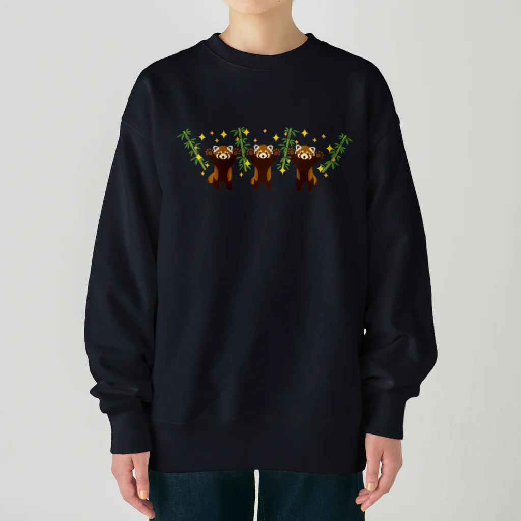 ハナドリカ SUZURI店のキラキラレッサーパンダ Heavyweight Crew Neck Sweatshirt