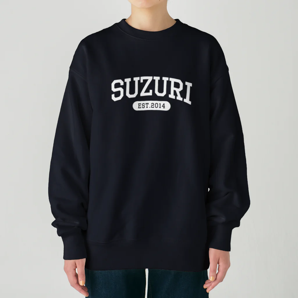 忍者スリスリくんのSUZURI University (White) Heavyweight Crew Neck Sweatshirt