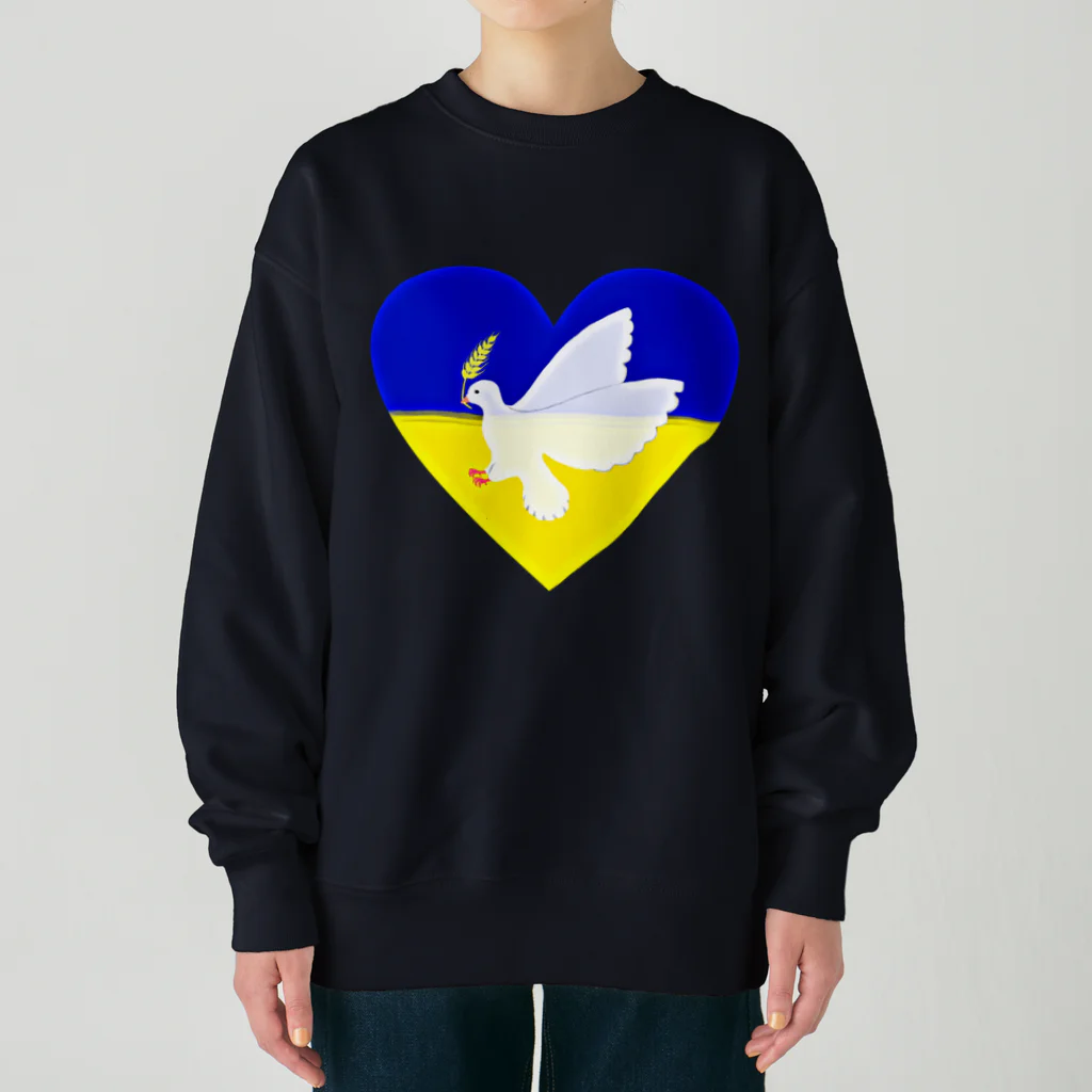 LalaHangeulのPray For Peace ウクライナ応援 Heavyweight Crew Neck Sweatshirt