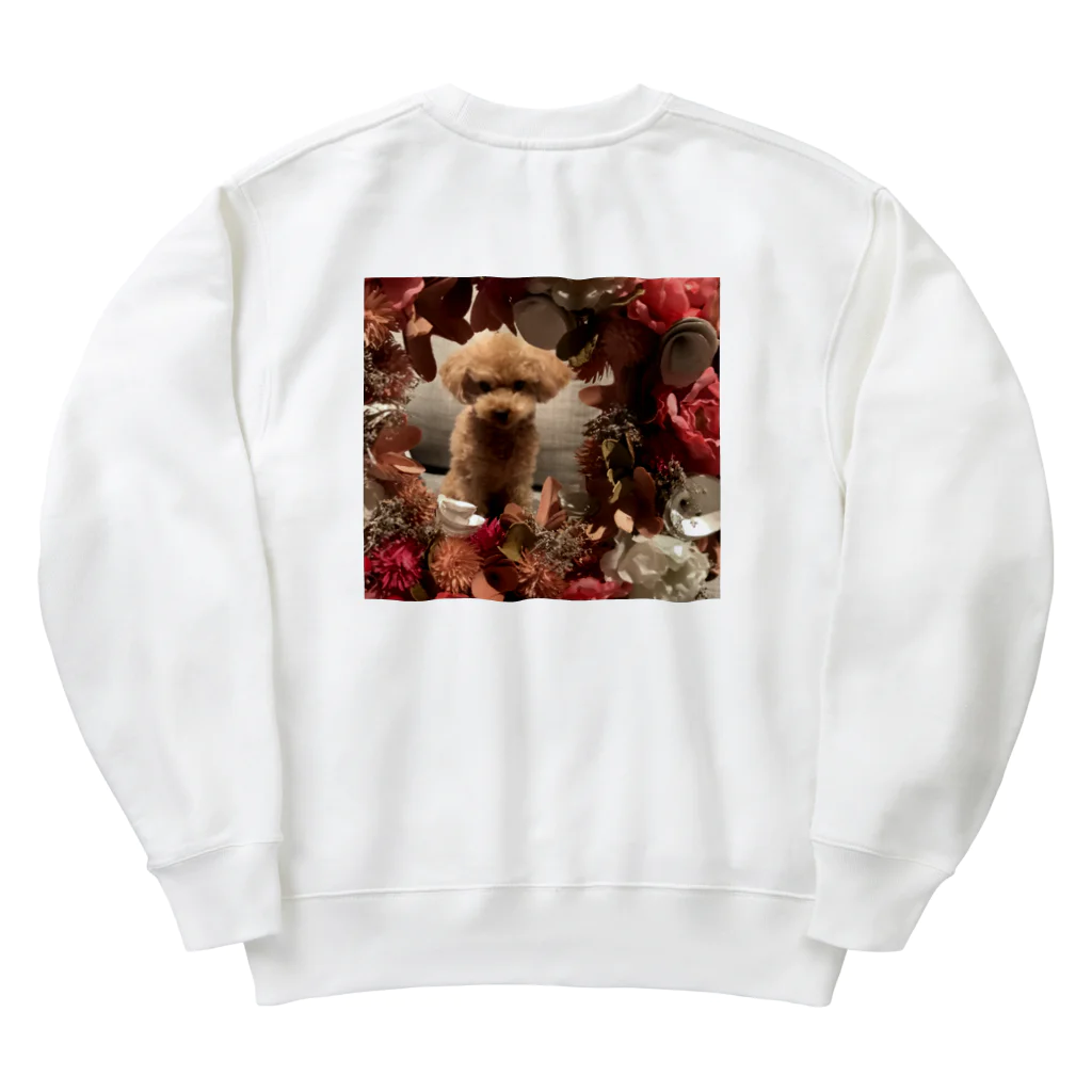 トイプーのビアのトイプーのビア　お花に囲まれて Heavyweight Crew Neck Sweatshirt