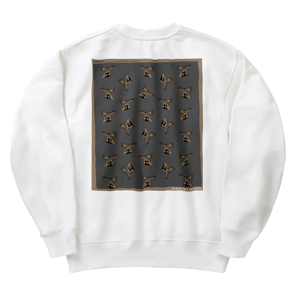 HI10×2KI design-ヒトトキデザイン-のmoose alaska pattern Heavyweight Crew Neck Sweatshirt